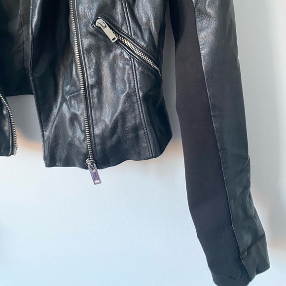 Zara contrast leather biker jacket - Picture 3 of 3